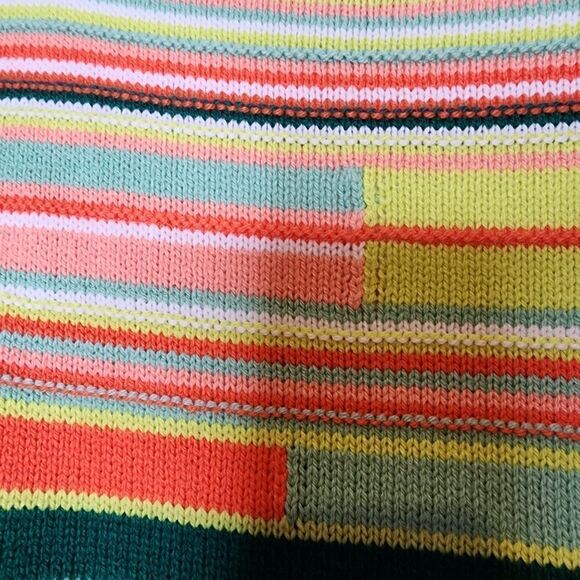 5X 28W Torrid Crochet 70s Knit Mini Sweater Dress Orange Green Sherbet Stretch c - Picture 7 of 9